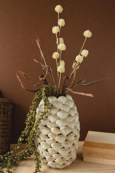 White ceramic shells vase