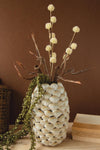 Ceramic Shells Vase – White Sculptural Porcelain Coastal Accent Vase