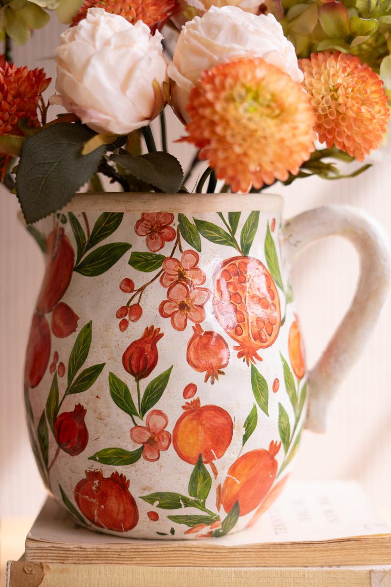 Pomegranate cement pitcher