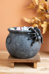 Halloween Candy Cauldron with Spider – Black Terracotta Bowl