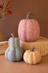 Terracotta Pumpkins, Set of 3 – Natural Clay Fall Decor