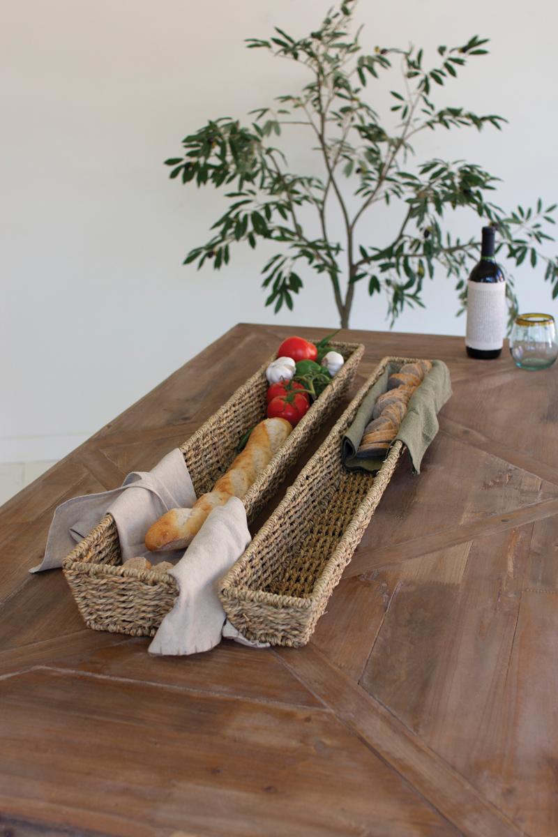 Set of Two Woven Seagrass Bread Baskets