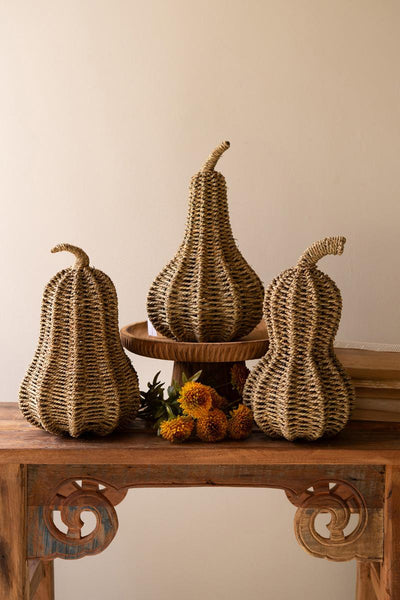 Set of Three Woven Vine Gourds