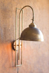 Metal Wall Light with Antique Brass Finish