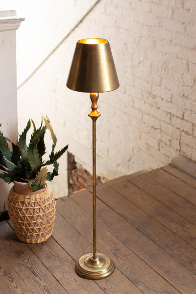 Antique Gold Table Lamp with Metal Shade Industrial Contemporary