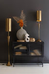 Antique Gold Floor Lamp with Metal Barrel Shade – Contemporary Statement Lighting
