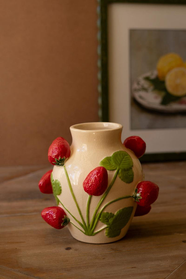 Set of 2 Ceramic Lemon Bud Vases Glazed Eclectic Citrus