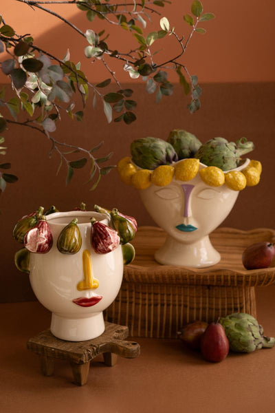 Fig head vase glaze detail