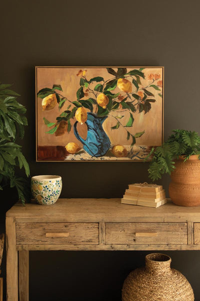 Framed Strawberry Garden Painting Botanical Wall Art