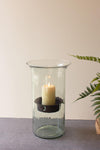Glass Candle Cylinder with Rustic Insert – Cozy Fall Ambiance Décor