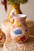 Ceramic bird vase side view