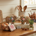 Flower Pig Figurine - Set of 2 Assorted