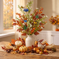 32" Leaf & Butterfly Floral Spray – Fall Décor (Great for Spring & Summer Too)