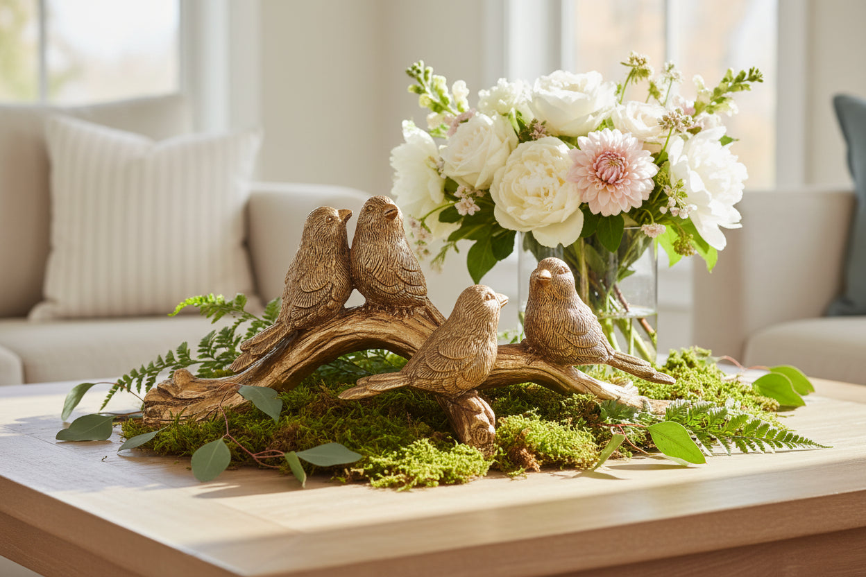 Birds on Branch — Whimsical Nature-Inspired Accent