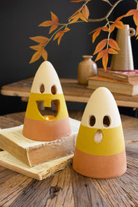 Candy Corn Lanterns, Set of 2 – Halloween Candle Lanterns
