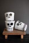 Set of Three Halloween Skull Vases