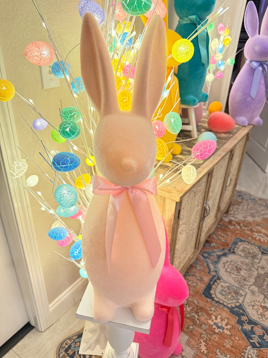 27" Flocked Standing Bunny Figurine Easter Décor (Assorted)