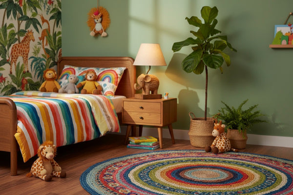 Woven Elephant Lamp with Shade — Artisan Accent Table Lamp