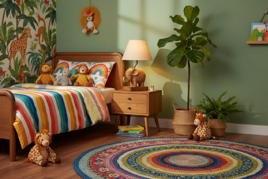 Woven Elephant Lamp with Shade