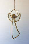 Antique Brass and Glass Angel Christmas Ornament
