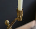 Set of Three Antique Brass and Glass Christmas Angels Tea Light Holders – 13.5", 10.5", 7" tiered