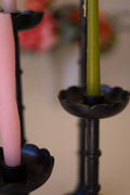 Flower candle holders with tapers