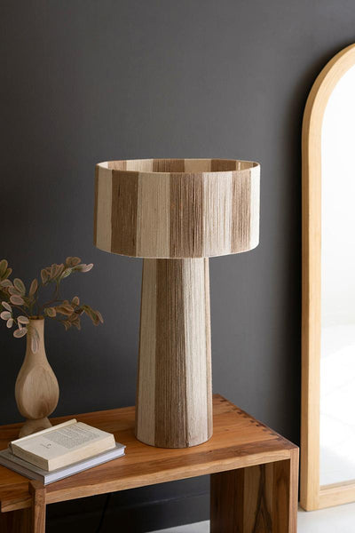 Natural Khaki Jute Table Lamp with Shade Coastal