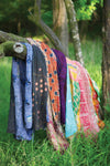 Recycled Kantha Throw – Handstitched Indian Cotton Blanket, Assorted