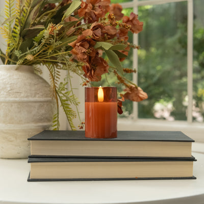 Sienna Glass 3D Flame Candle