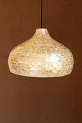 Round Spun Bamboo & Capiz Shell Pendant Light – Coastal Lighting