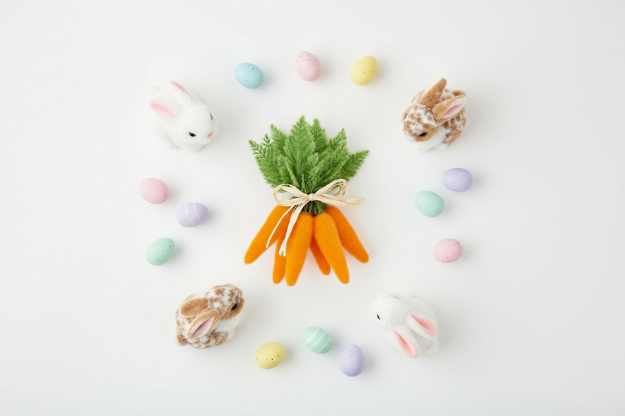 11" Flocked Bunch of Carrots Farmhouse Décor - Set of 6