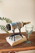 Cast Iron Crab Wine Bottle Holder – Coastal Tabletop Wine Display – view 2