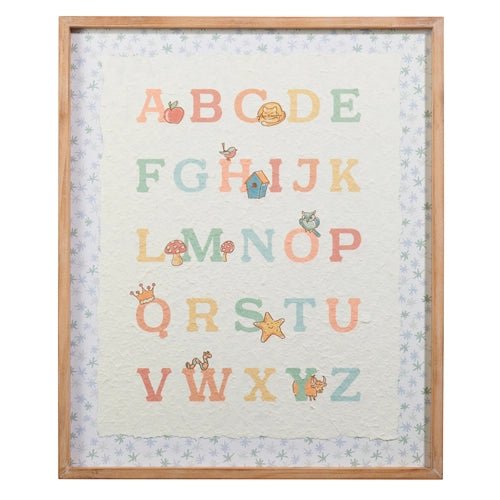Kinder Alphabet Framed Wall Art — 28" Educational Nursery Print