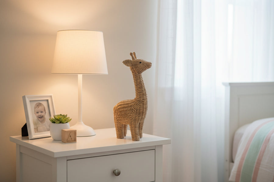 Basketweave Giraffe — Textured Safari Nursery Figurine