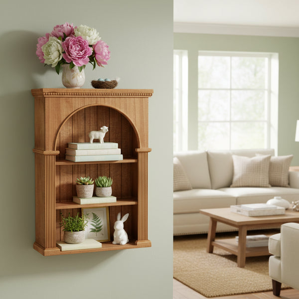 Beaded Wall Shelf — 23.5" Decorative Floating Display Shelf