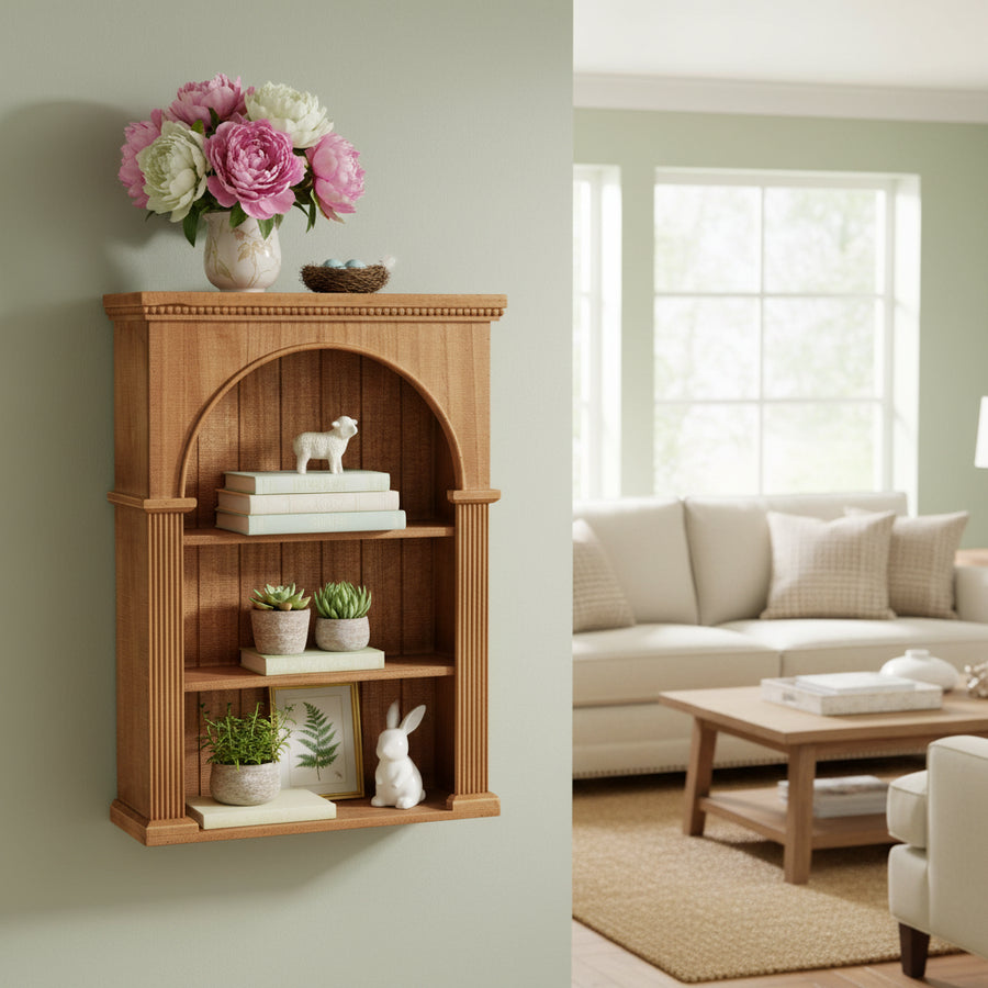 Beaded Wall Shelf — 23.5" Decorative Floating Display Shelf