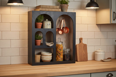 Modern Black Wall Shelf | 19" Floating Storage Shelf