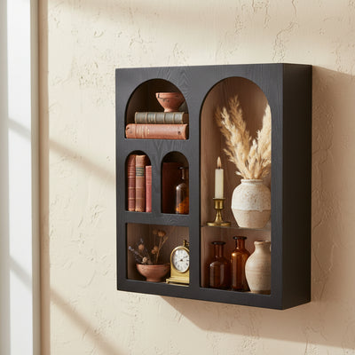 Modern Black Wall Shelf | 19" Floating Storage Shelf