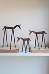 Set of 3 Hand-Forged Iron Horses