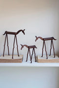 Set of 3 Forged-Iron Horses