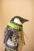 Set of 2 Recycled Metal Skating Christmas Penguins