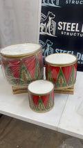 Nesting drum containers stacked