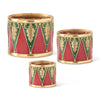 Red, Green & Gold Nesting Drum Risers – Set of 3