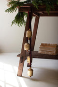 Jingle Bell Cluster with Maroon Velvet Ribbon - view 3