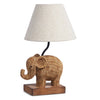 Woven Elephant Lamp with Shade — Artisan Accent Table Lamp