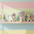 Elephant with Glasses — Adorable Nursery Accent Figurine set of 2