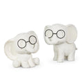 Elephant with Glasses — Adorable Nursery Accent Figurine set of 2