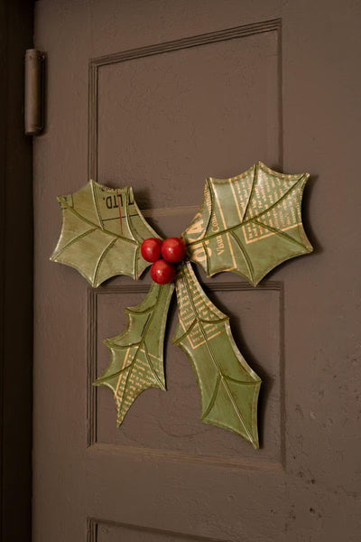Recycled Metal Holly Door Hanger