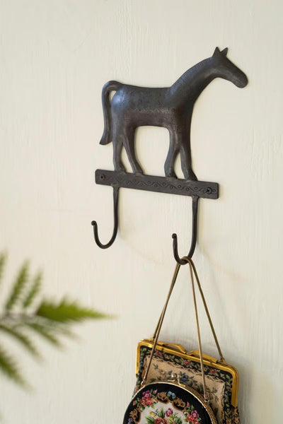 Hammered Iron Horse Head Wall Hook
