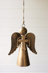 Antique Brass Angel Door Hanger with Cross